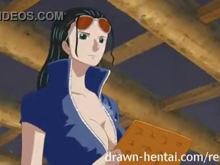 Satu potongan animasi pornografi vid dewasa film dengan nico robin