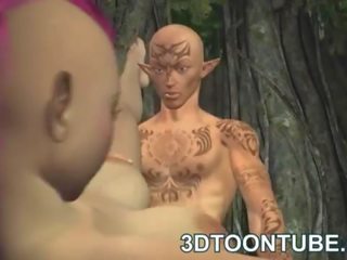 Krūtainas 3d panks elfs stunner iegūšana fucked dziļi un grūti
