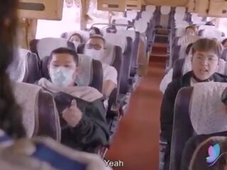 Seks film tour bus met rondborstig aziatisch teef origineel chinees av vies video- met engels sub