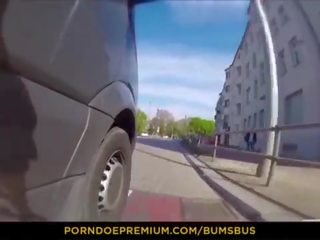 BUMS BUS - Wild public x rated video with turned on European hottie Lilli Vanilli