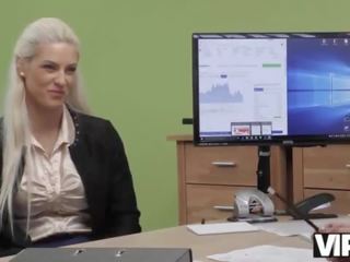 VIP4K&period; Tanned goddess passes dirty dirty film casting in the loan office